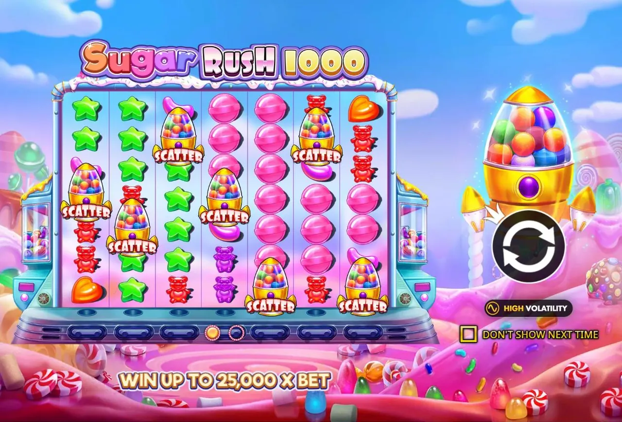 Sugar Rush 1000 start screen in the official demo