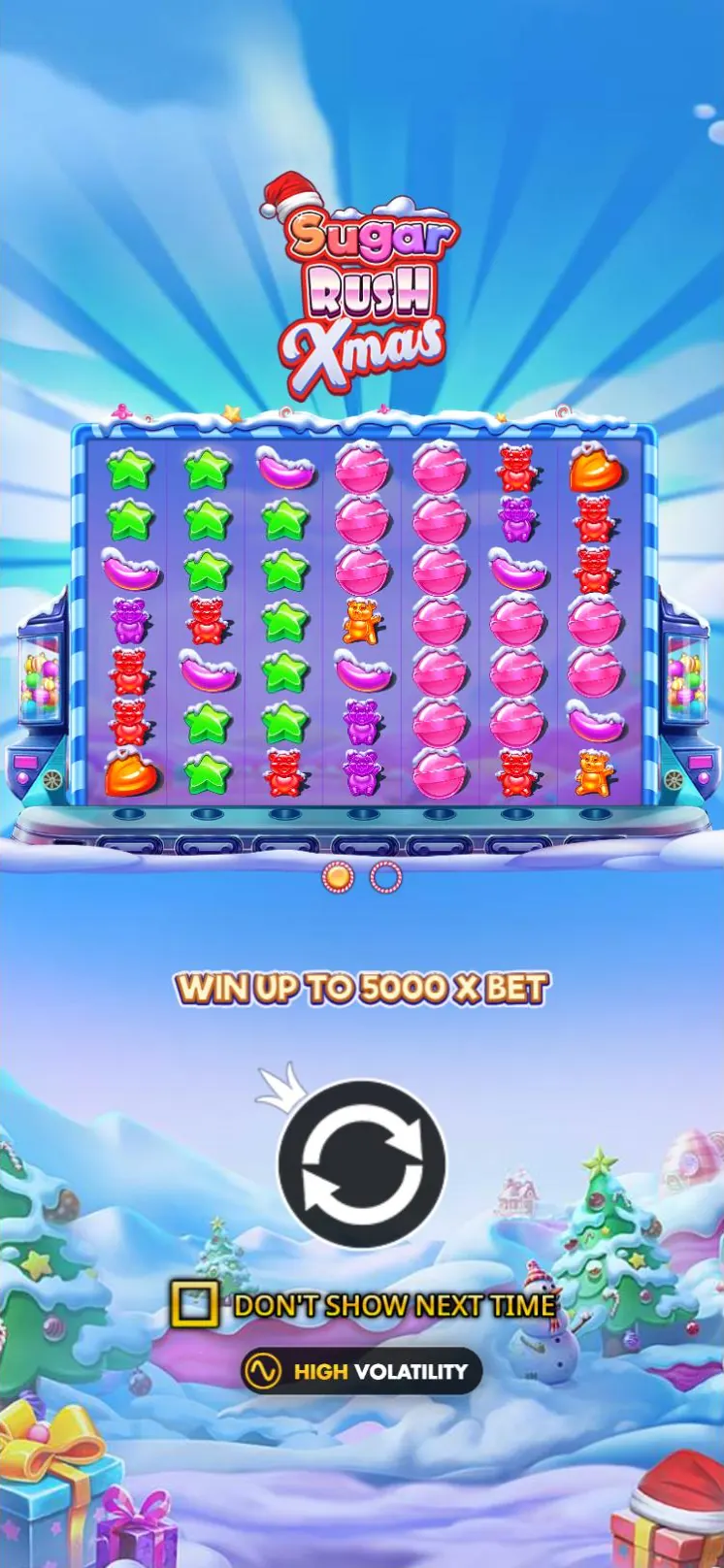 Sugar Rush Xmas start screen on a phone
